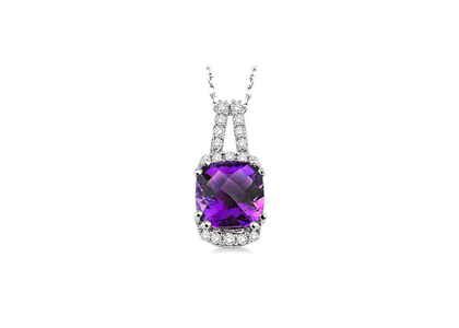 Rhodium Plated | Gemstone Pendants